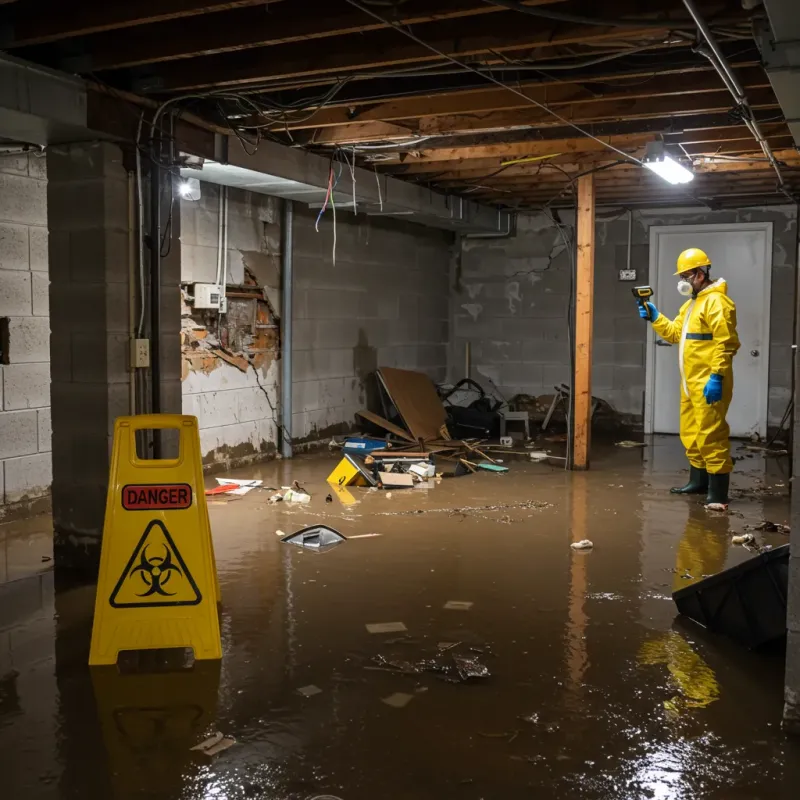 Flooded Basement Electrical Hazard in Pottsville, AR Property